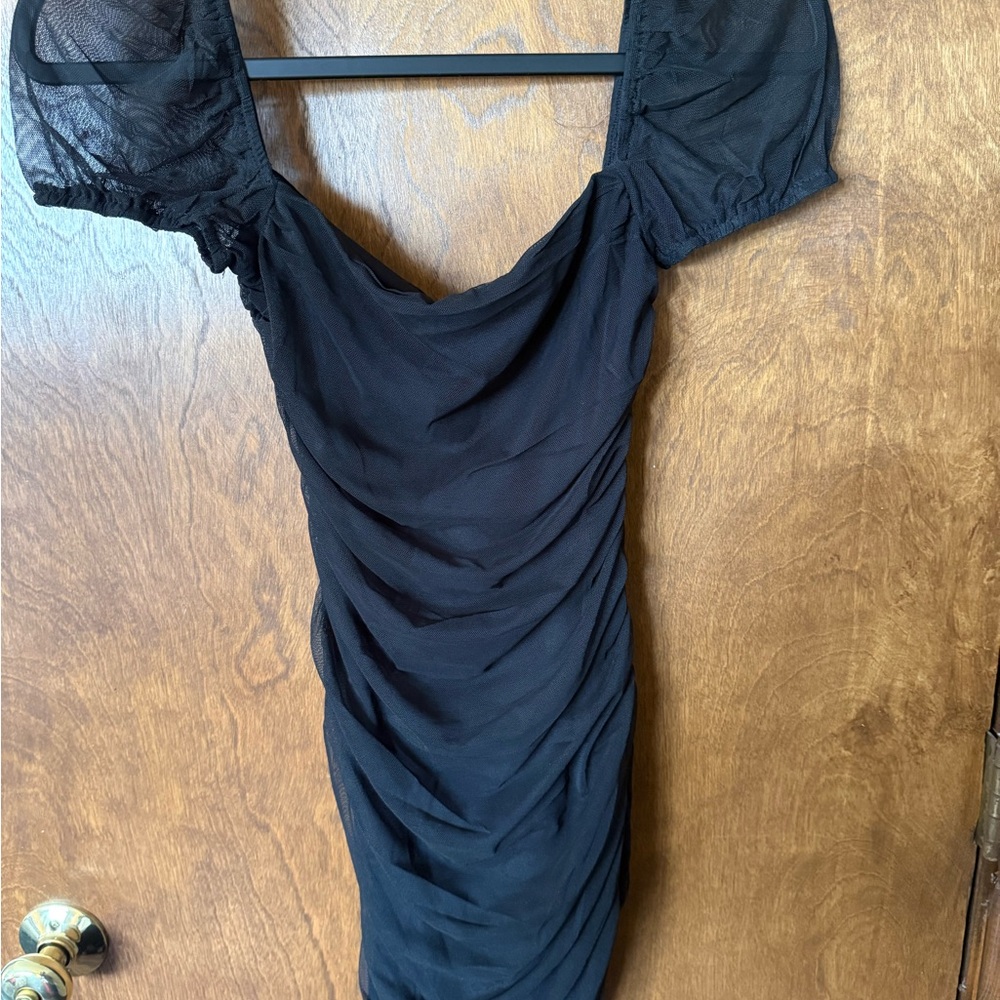 Princess Polly Black Ruched Mini Dress